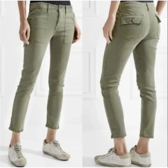 THE‎ GREAT Utility Corduroy Pants Light Sage Green Size 31 Cargo Pockets